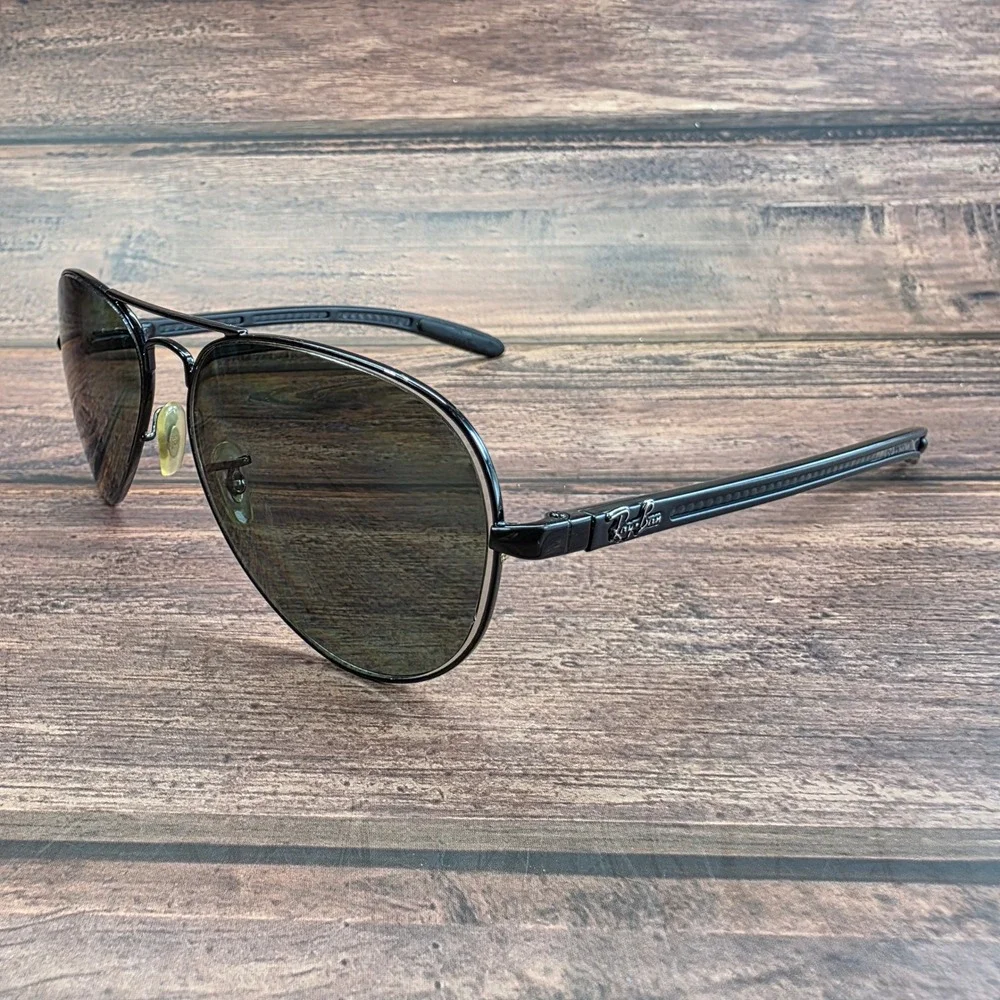 Ray-Ban Tech Aviator Black Carbon Fiber Sunglass RB 8307 002 58-14 FRAMES ONLY